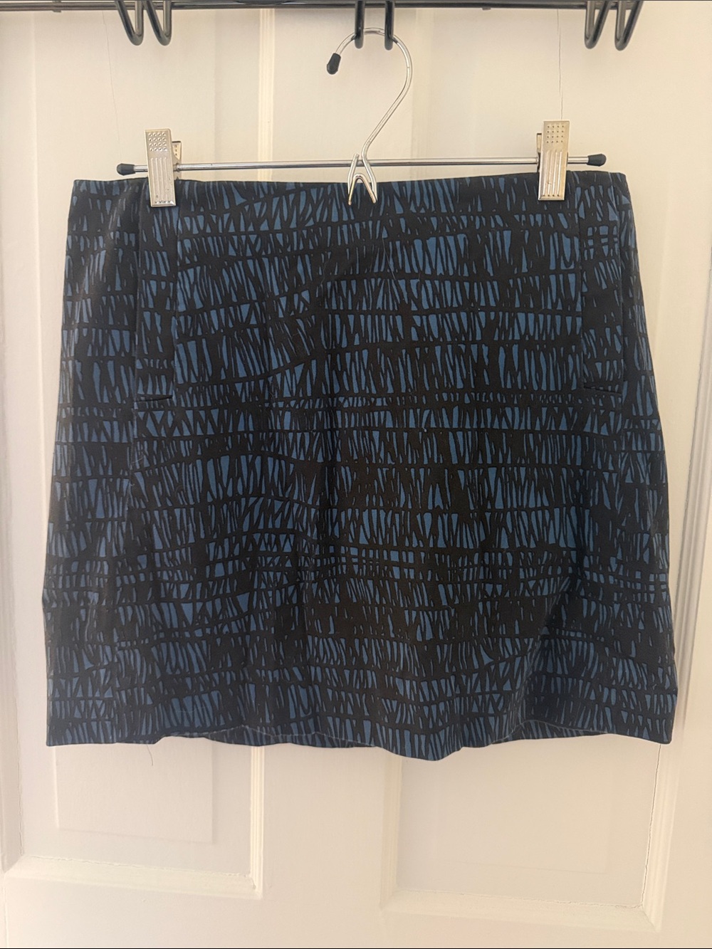 J. Crew Blue and Black Abstract Mini Skirt